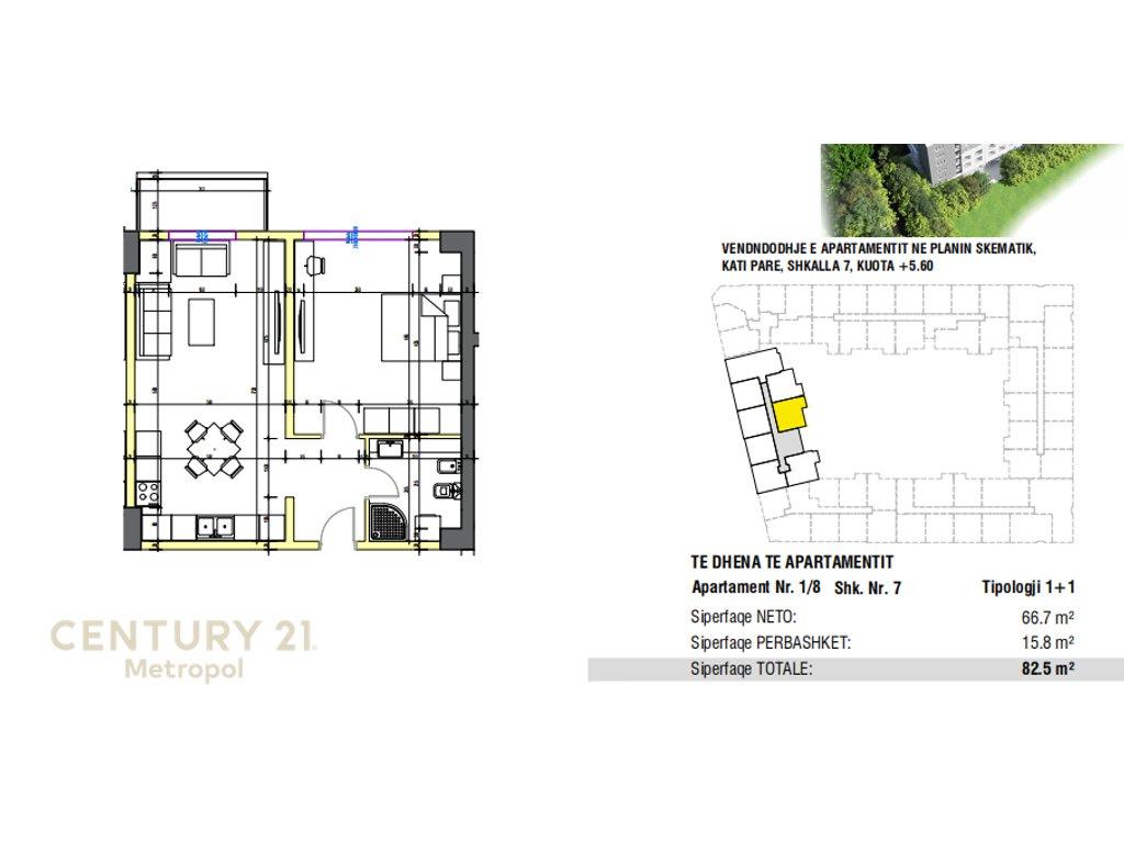 SHES APARTAMENT 1+1 NE OBJEKTIN URBAN GATE -ASTIR!